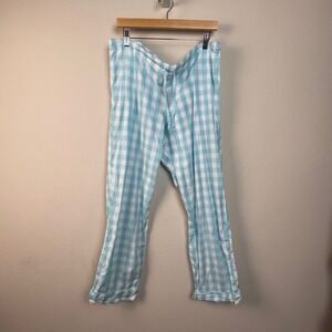 BedHead Pajamas Exclusive Neiman Marcus Blue Gingham Pajama Pants Women's Large